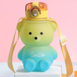 Maxbell Water Bottle Lockable Lid Drink Bottles Large Wide Mouth for Hiking Fitness Yellow Blue