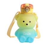 Maxbell Water Bottle Lockable Lid Drink Bottles Large Wide Mouth for Hiking Fitness Yellow Blue