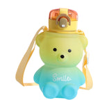 Maxbell Water Bottle Lockable Lid Drink Bottles Large Wide Mouth for Hiking Fitness Yellow Blue