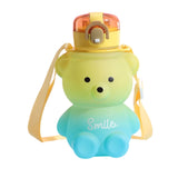 Maxbell Water Bottle Lockable Lid Drink Bottles Large Wide Mouth for Hiking Fitness Yellow Blue