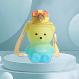 Maxbell Water Bottle Lockable Lid Drink Bottles Large Wide Mouth for Hiking Fitness Yellow Blue