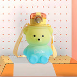 Maxbell Water Bottle Lockable Lid Drink Bottles Large Wide Mouth for Hiking Fitness Yellow Blue