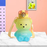 Maxbell Water Bottle Lockable Lid Drink Bottles Large Wide Mouth for Hiking Fitness Yellow Blue