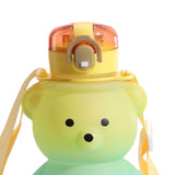 Maxbell Water Bottle Lockable Lid Drink Bottles Large Wide Mouth for Hiking Fitness Yellow Blue