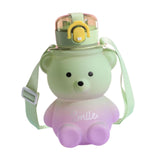 Maxbell Water Bottle Lockable Lid Drink Bottles Large Wide Mouth for Hiking Fitness Purple Green