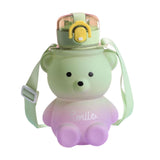 Maxbell Water Bottle Lockable Lid Drink Bottles Large Wide Mouth for Hiking Fitness Purple Green