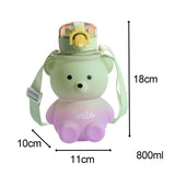 Maxbell Water Bottle Lockable Lid Drink Bottles Large Wide Mouth for Hiking Fitness Purple Green