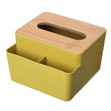 Maxbell Tissue Cover Napkin Dispenser with Storage Compartment for Kitchen Home Yellow