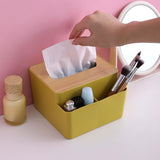Maxbell Tissue Cover Napkin Dispenser with Storage Compartment for Kitchen Home Yellow