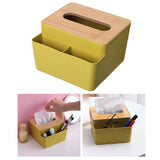 Maxbell Tissue Cover Napkin Dispenser with Storage Compartment for Kitchen Home Yellow