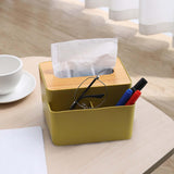 Maxbell Tissue Cover Napkin Dispenser with Storage Compartment for Kitchen Home Yellow