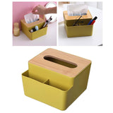 Maxbell Tissue Cover Napkin Dispenser with Storage Compartment for Kitchen Home Yellow