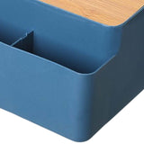 Maxbell Tissue Cover Napkin Dispenser with Storage Compartment for Kitchen Home Blue