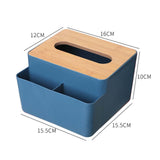 Maxbell Tissue Cover Napkin Dispenser with Storage Compartment for Kitchen Home Blue