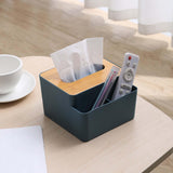 Maxbell Tissue Cover Napkin Dispenser with Storage Compartment for Kitchen Home Blue