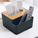 Maxbell Tissue Cover Napkin Dispenser with Storage Compartment for Kitchen Home Blue
