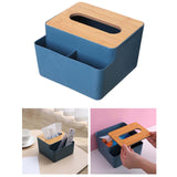 Maxbell Tissue Cover Napkin Dispenser with Storage Compartment for Kitchen Home Blue