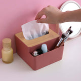 Maxbell Tissue Cover Napkin Dispenser with Storage Compartment for Kitchen Home Pink
