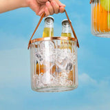 Maxbell Multifunctional Beverage Storage Bucket for Camping Home Dinning Table Clear Small