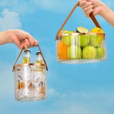 Maxbell Multifunctional Beverage Storage Bucket for Camping Home Dinning Table Clear Small