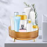 Maxbell Turntable Organizer Vanity Tray Perfume Display Tray for Bathroom Bedroom Yellow