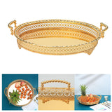 Maxbell Modern Serving Tray Fruit Plate Table Mirrored for Home Wedding Dresser Gold