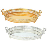 Maxbell Modern Serving Tray Fruit Plate Table Mirrored for Home Wedding Dresser Gold