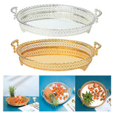 Maxbell Modern Serving Tray Fruit Plate Table Mirrored for Home Wedding Dresser Gold