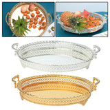 Maxbell Modern Serving Tray Fruit Plate Table Mirrored for Home Wedding Dresser Gold