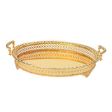 Maxbell Modern Serving Tray Fruit Plate Table Mirrored for Home Wedding Dresser Gold