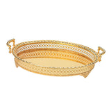 Maxbell Modern Serving Tray Fruit Plate Table Mirrored for Home Wedding Dresser Gold