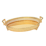 Maxbell Modern Serving Tray Fruit Plate Table Mirrored for Home Wedding Dresser Gold