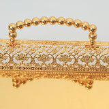 Maxbell Modern Serving Tray Fruit Plate Table Mirrored for Home Wedding Dresser Gold
