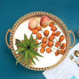 Maxbell Modern Serving Tray Fruit Plate Table Mirrored for Home Wedding Dresser Gold