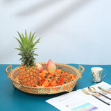 Maxbell Modern Serving Tray Fruit Plate Table Mirrored for Home Wedding Dresser Gold