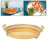 Maxbell Modern Serving Tray Fruit Plate Table Mirrored for Home Wedding Dresser Gold
