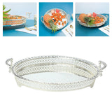 Maxbell Modern Serving Tray Fruit Plate Table Mirrored for Home Wedding Dresser Silver