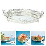 Maxbell Modern Serving Tray Fruit Plate Table Mirrored for Home Wedding Dresser Silver
