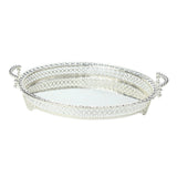 Maxbell Modern Serving Tray Fruit Plate Table Mirrored for Home Wedding Dresser Silver