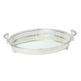 Maxbell Modern Serving Tray Fruit Plate Table Mirrored for Home Wedding Dresser Silver