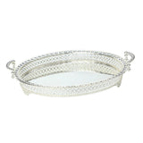 Maxbell Modern Serving Tray Fruit Plate Table Mirrored for Home Wedding Dresser Silver