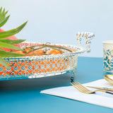 Maxbell Modern Serving Tray Fruit Plate Table Mirrored for Home Wedding Dresser Silver