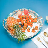 Maxbell Modern Serving Tray Fruit Plate Table Mirrored for Home Wedding Dresser Silver