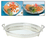 Maxbell Modern Serving Tray Fruit Plate Table Mirrored for Home Wedding Dresser Silver