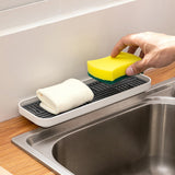 Maxbell Kitchen Sink Side Draining Board Coffee Tray Multi Scene Shelf Organizer Grey Size S