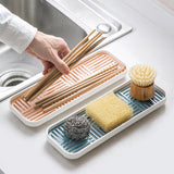 Maxbell Kitchen Sink Side Draining Board Coffee Tray Multi Scene Shelf Organizer Grey Size S