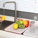 Maxbell Kitchen Sink Side Draining Board Coffee Tray Multi Scene Shelf Organizer Grey Size L