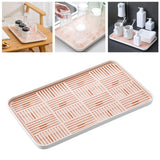 Maxbell Kitchen Sink Side Draining Board Coffee Tray Multi Scene Shelf Organizer Pink Size L