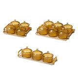 Maxbell Nordic Caddy Serving Platter Bowls with Lid Snack Plate for Caddy Home Party 3 Grids