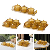 Maxbell Nordic Caddy Serving Platter Bowls with Lid Snack Plate for Caddy Home Party 3 Grids